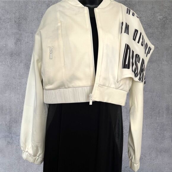 White bomber jacket Size Small lots of pockets NWT - Picture 4 of 12